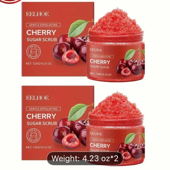 Cherry Sugar Scrub 2 Jars 4.23 oz Each Jar - Picture 2 of 10